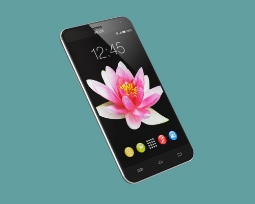 A cell phone with a flower on the screen