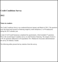 Cover of the Credit Condition Survey - 2012 report